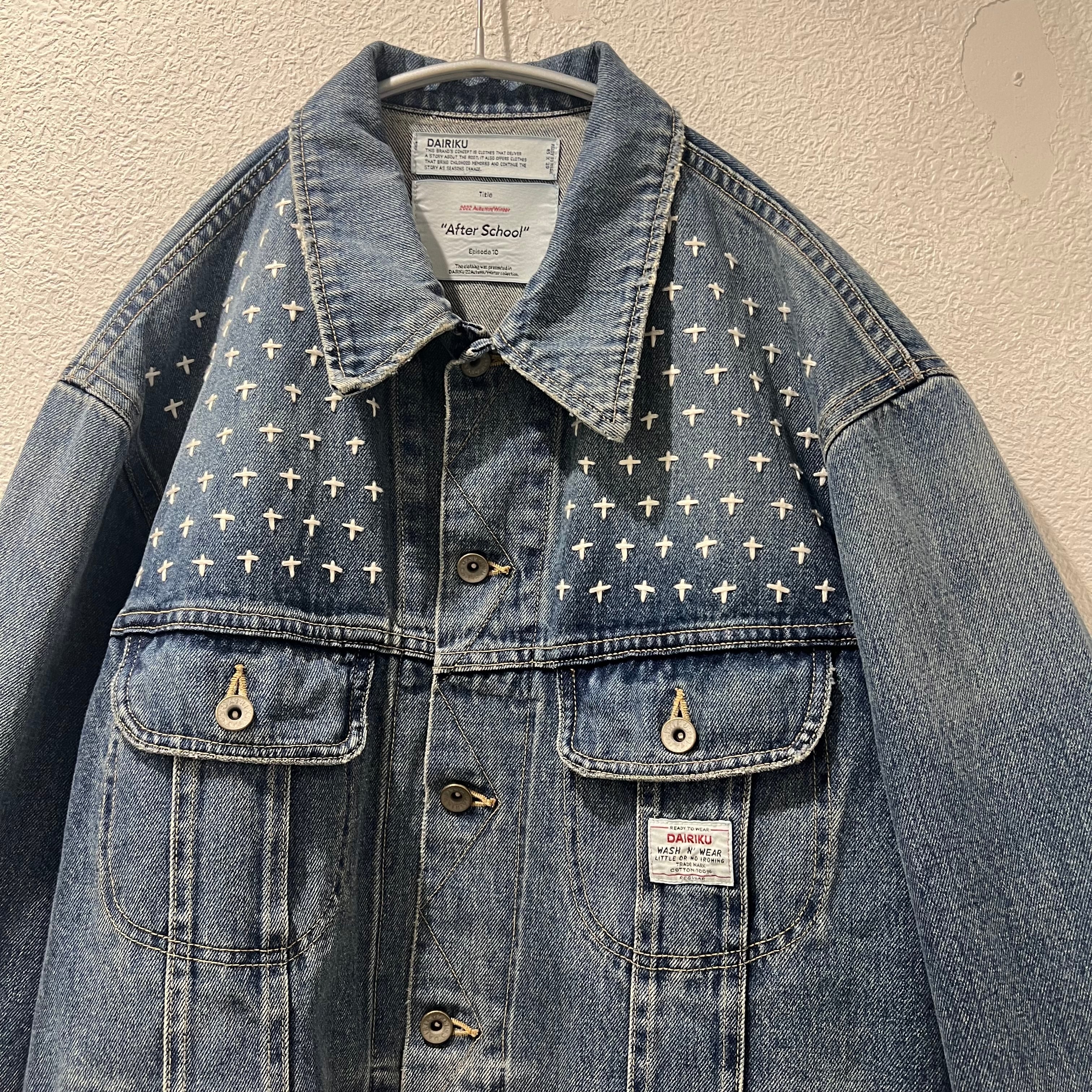 DAIRIKU ダイリク 22AW D-1 Cross Embroidery Vintage Denim Jacket デニムジャケット  sizeL【表参道t08】 | ブランド古着Brooch powered by BASE