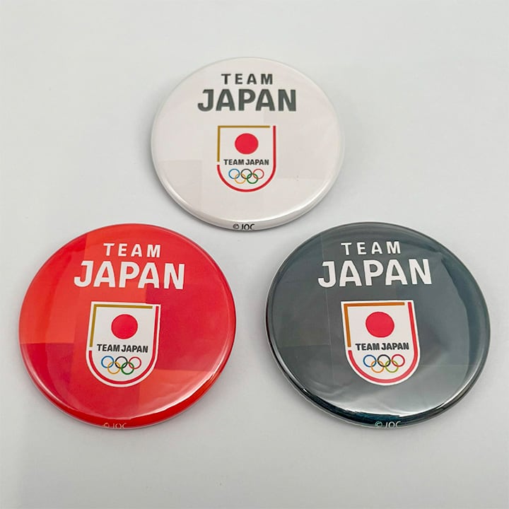 &TEAM缶バッジ TEAM JAPAN 缶バッジ モザイク柄 RED TJ029 | チームジャパン