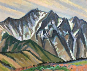 油絵 #5「権現残雪」F15 / Oil Painting #5 "Mt. Gongendake with remaining snow"