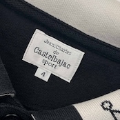 Jean Charles de Castelbajac Sport カステルバジャック 飛行機 刺繍 デザイン 半袖 ポロシャツ 4/ブラック×ホワイト メンズ ゴルフ