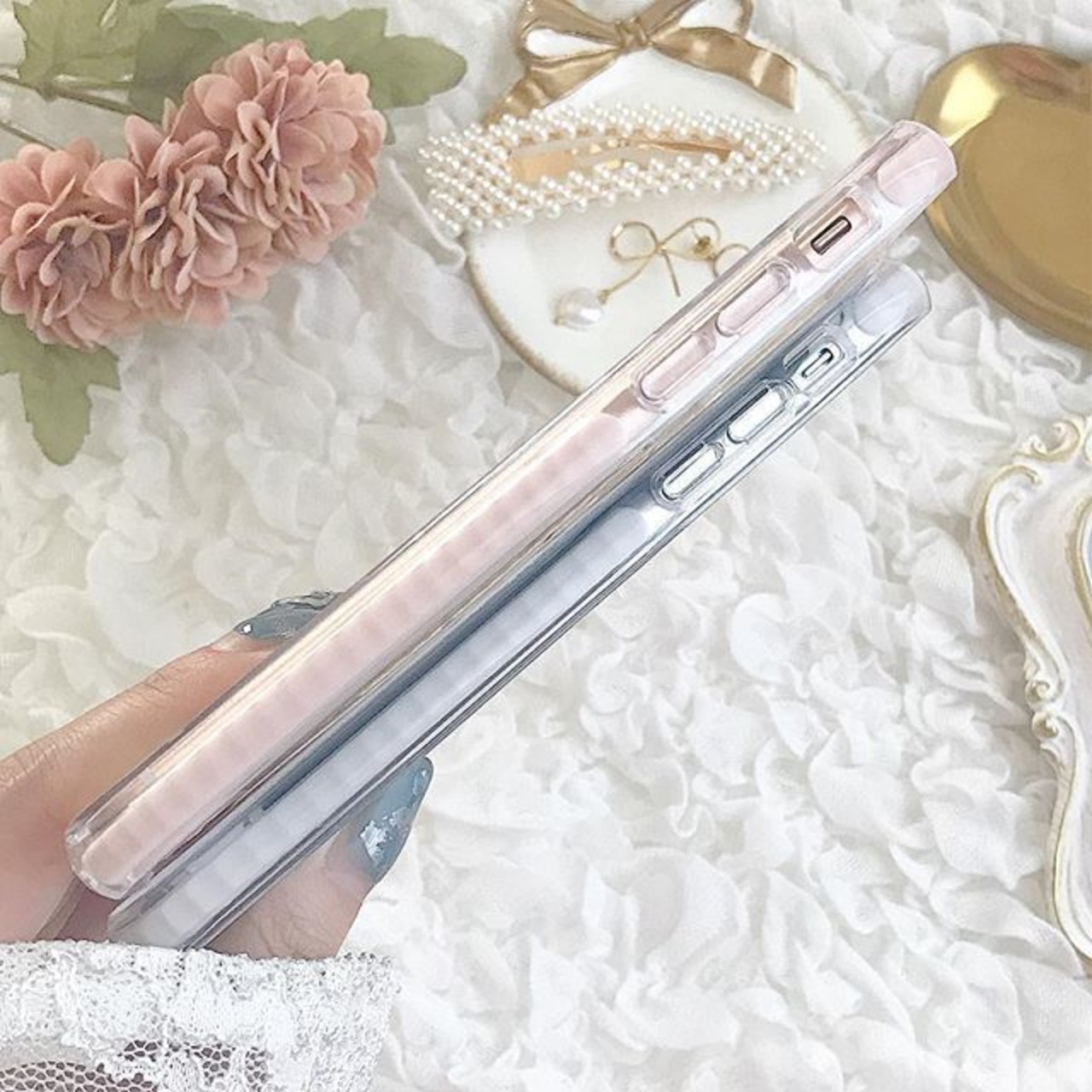 【ネーム入り】Knit Bear【耐衝撃クリアケース】B09