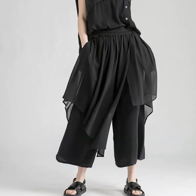 V-cut high-waist pants C1198