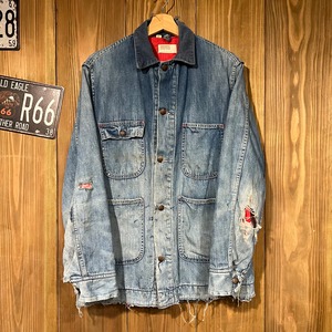 70s USA製 Montgomery Ward モンゴメリーワード デニム カバーオール ジャケット ワークジャケット 38表記 M/L ヴィンテージ ストア 60s