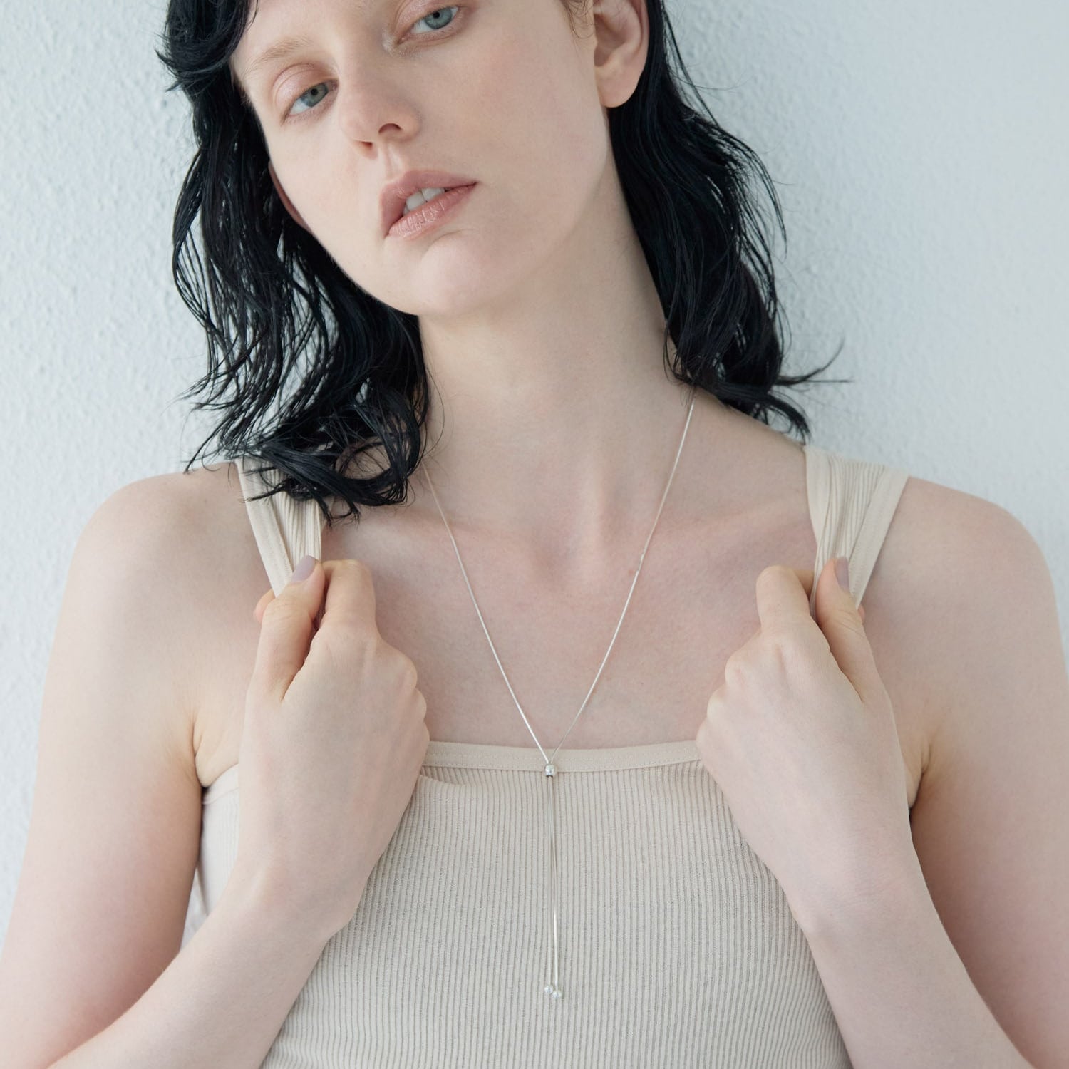 aura ] silver925 long snake necklace | aura