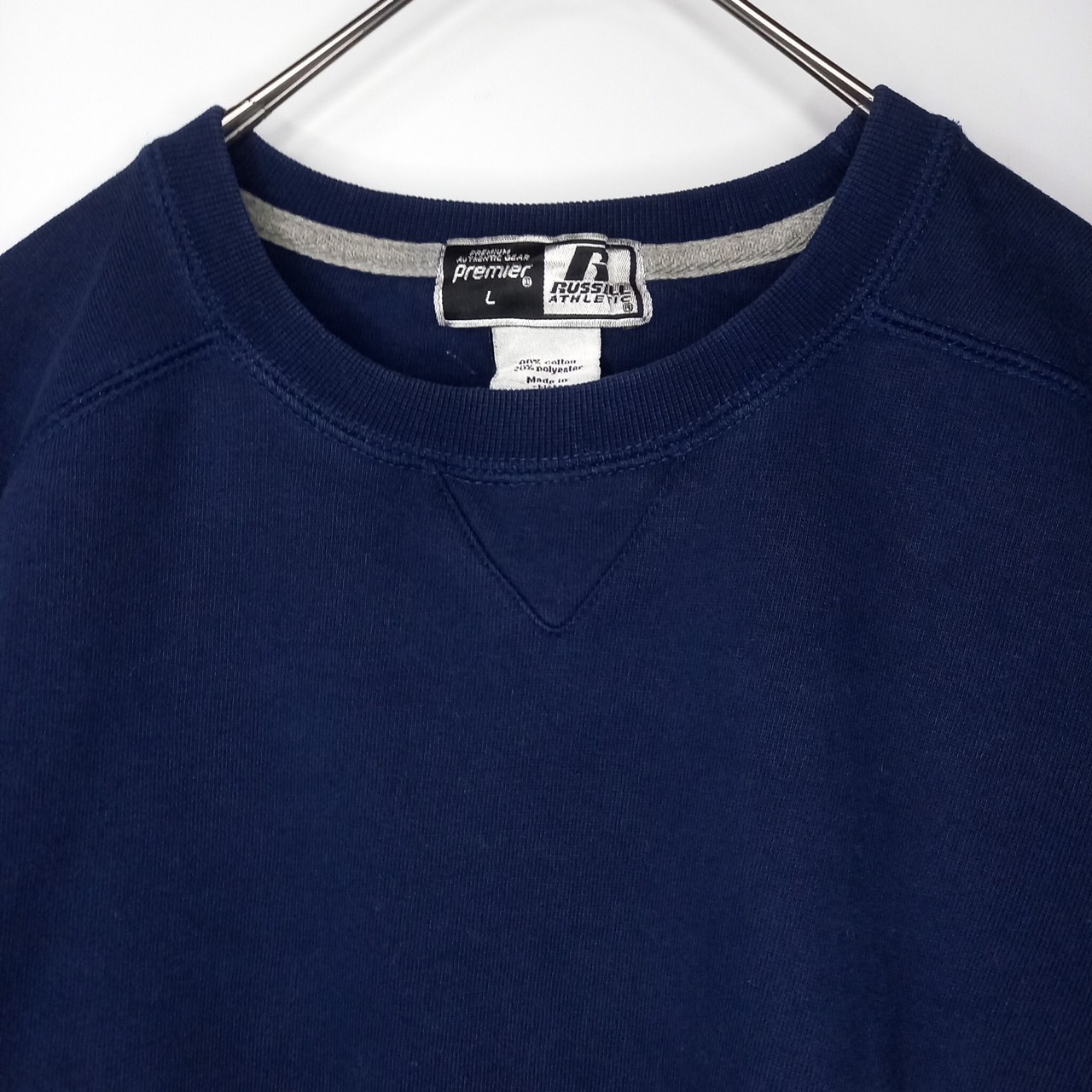 00s　ラッセル　スウェット　トレーナー　無地　ガゼット　太アーム　ネイビー　L