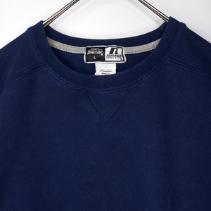 00s　ラッセル　スウェット　トレーナー　無地　ガゼット　太アーム　ネイビー　L