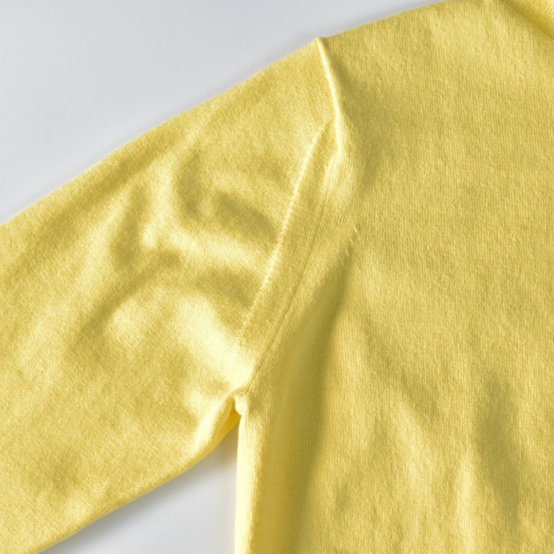 IKITSUKE イキツケ クルーネックポケットニット・イエロー【送料無料】