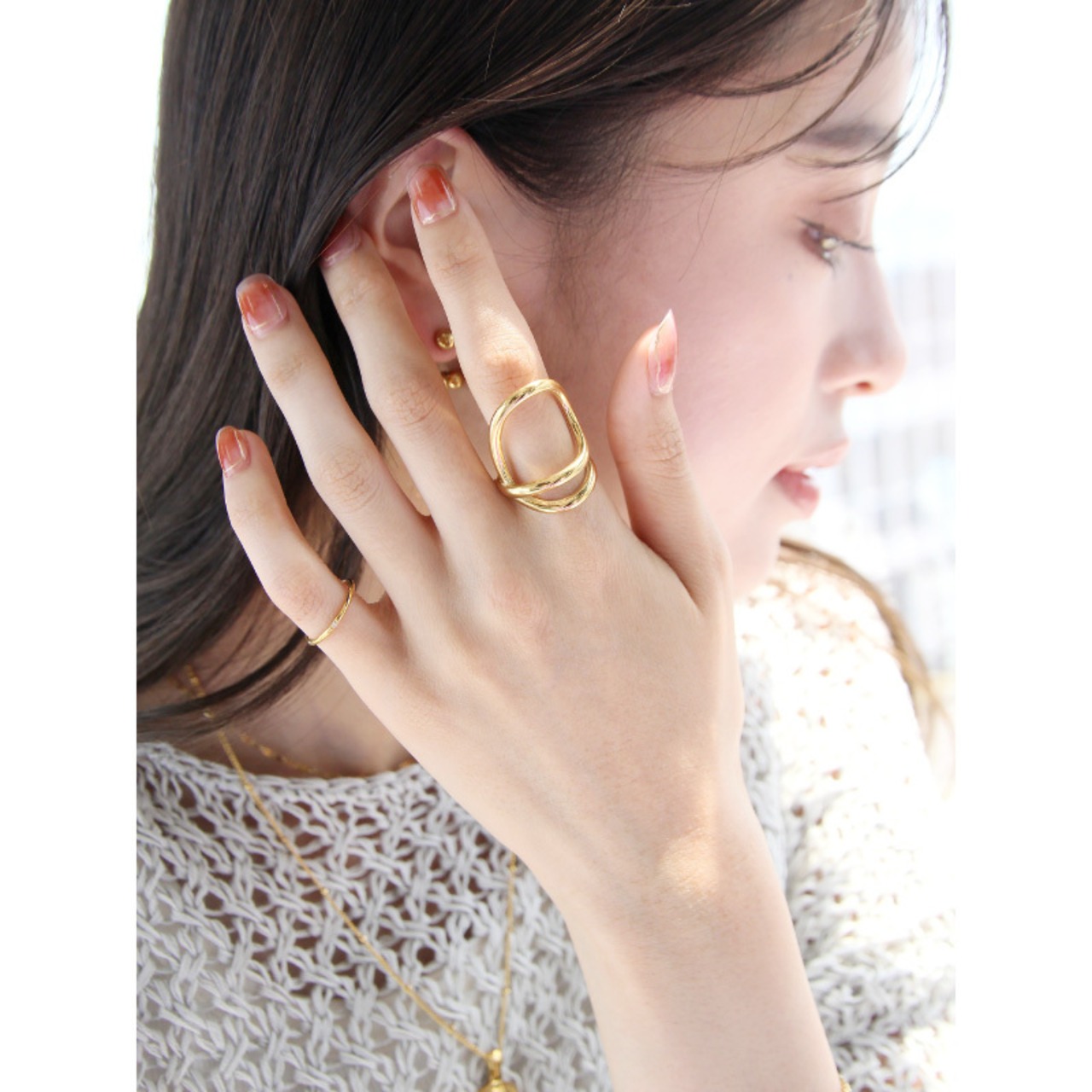 シルバー登場【ネコポス便】リング キュービックジルコニアピンキーリング シンプル 金属アレルギー サージカルステンレス 2083