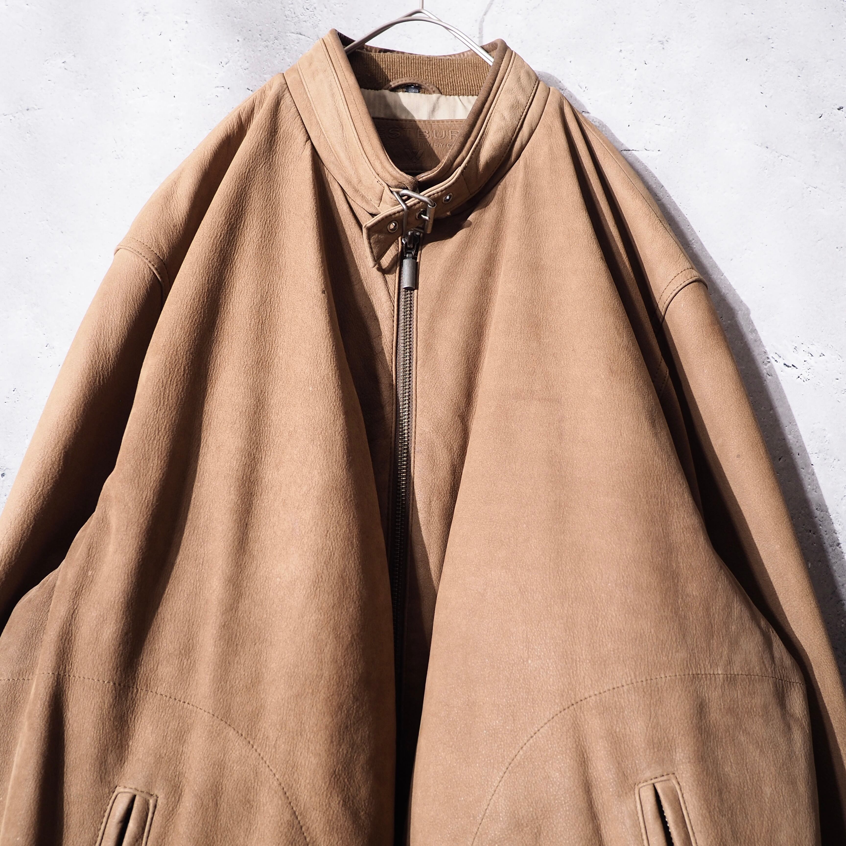 ” West Bury ” ” Cowhide nubuck leather ” Driver's full zip jacket