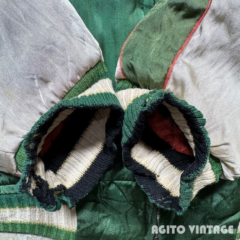 刺繍サテンジャケット 富士山と五重塔　東洋 刺繍サテンジャケット 富士山と五重塔 東洋