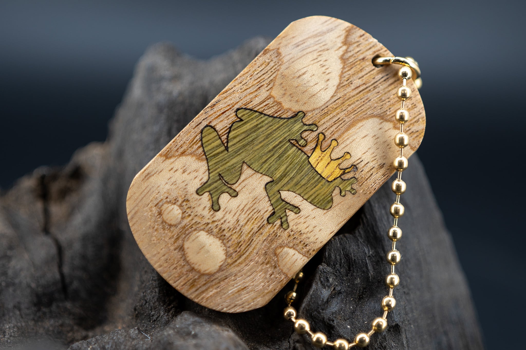 【バット材の王様】 タモ ドッグタグ 象嵌 カエルの王様