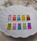 [10個]キラキラ グラデ ベアグミ／10色:19mm×10mm