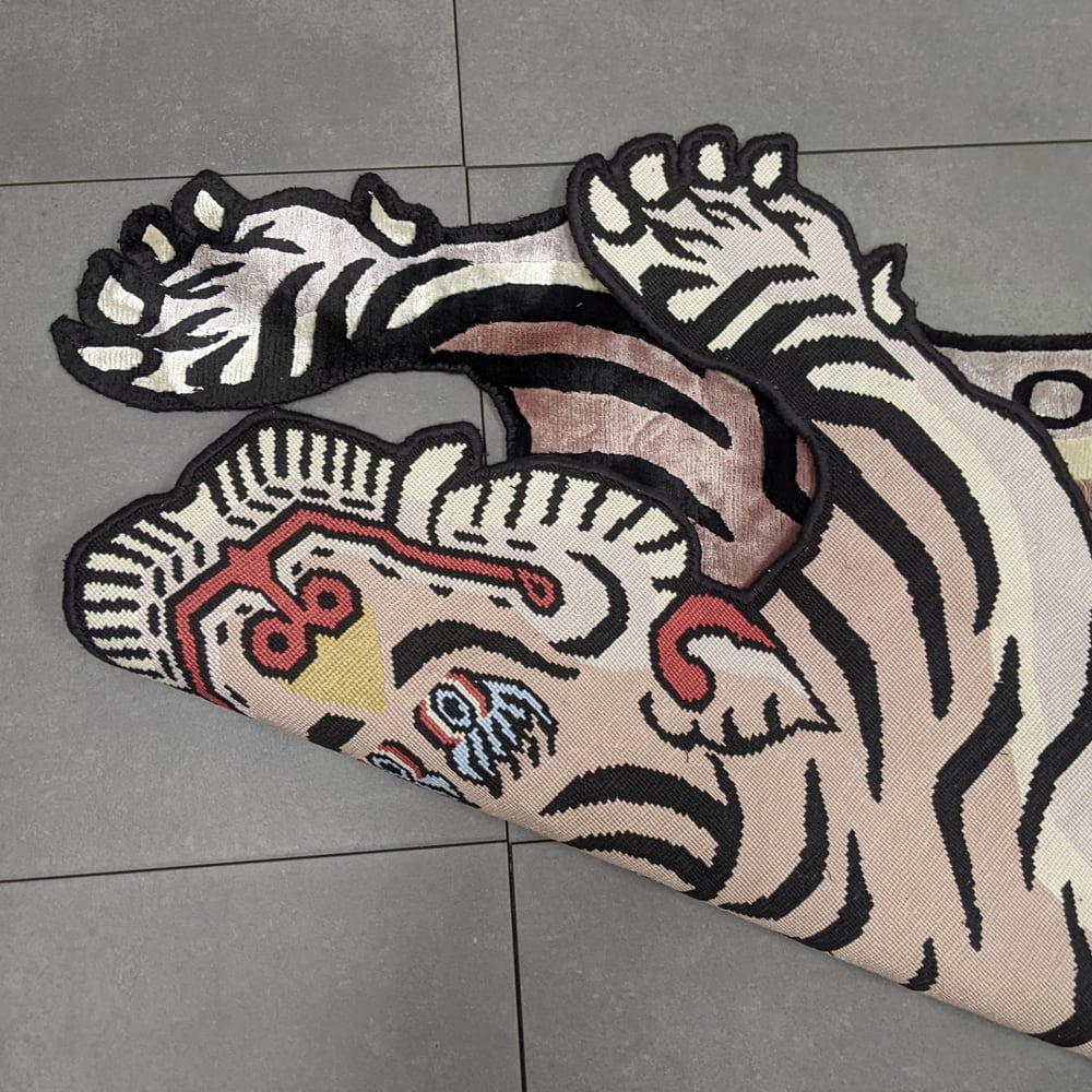 Tibetan Tiger Rug (Lサイズ シルク ココアブラウン 045) チベタン