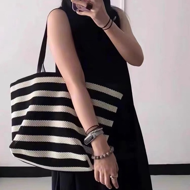 mesh border tote bag　102844