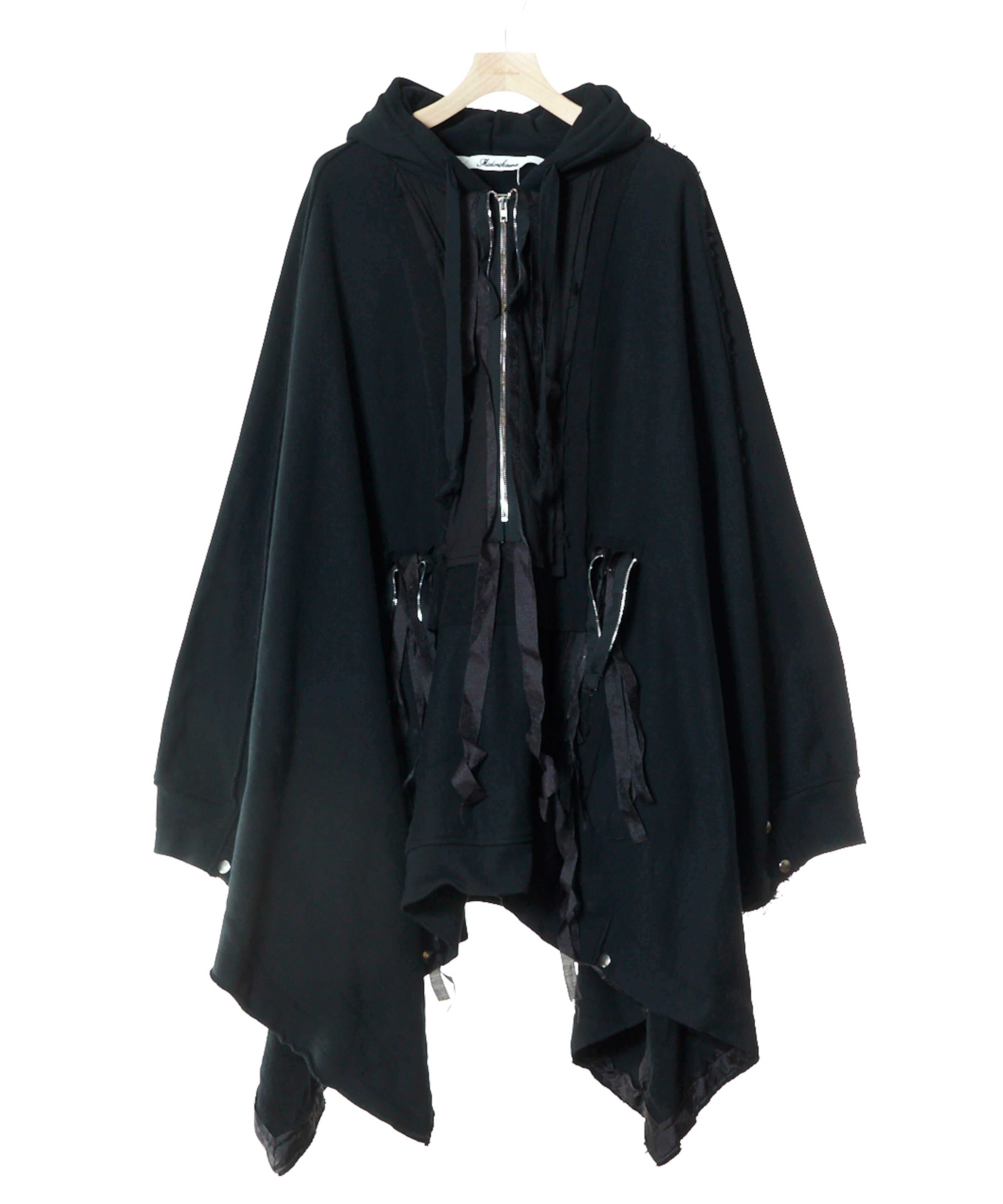 ぽちょ Midorikawa / MID25AW-CU01 ZIP SWEAT PONCHO (BLACK