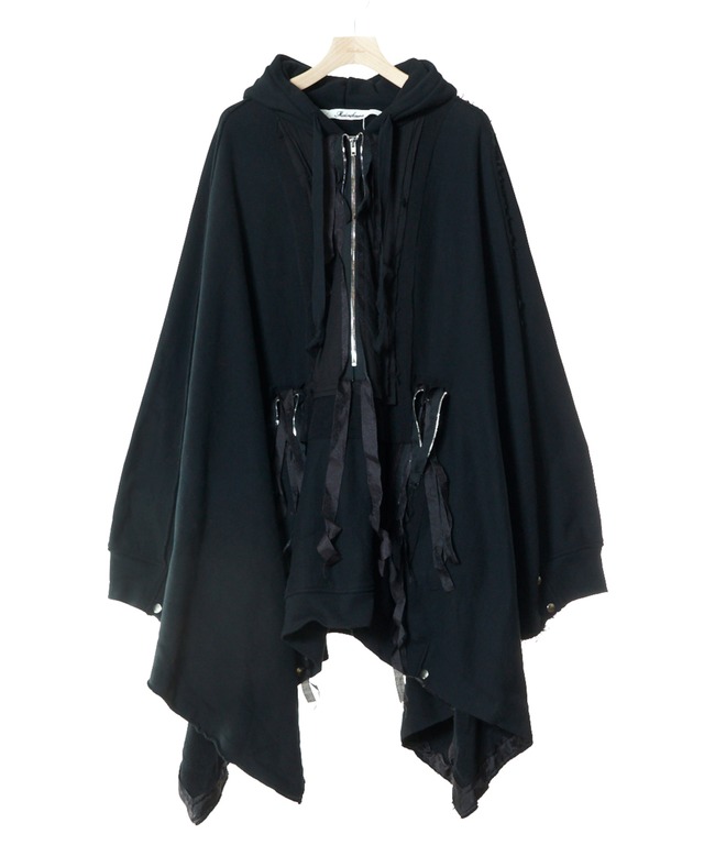 Midorikawa / MID25AW-CU01  ZIP SWEAT PONCHO (BLACK)