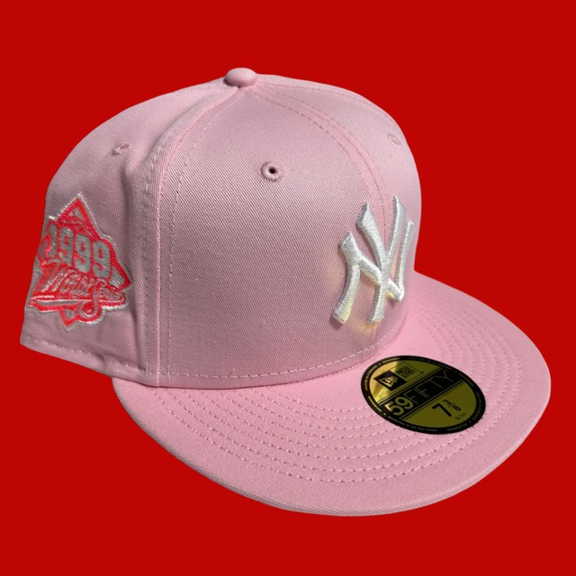 New York Yankee 1999 World Series New Era 59Fifty  Fitted / Light Pink (Gray Brim)