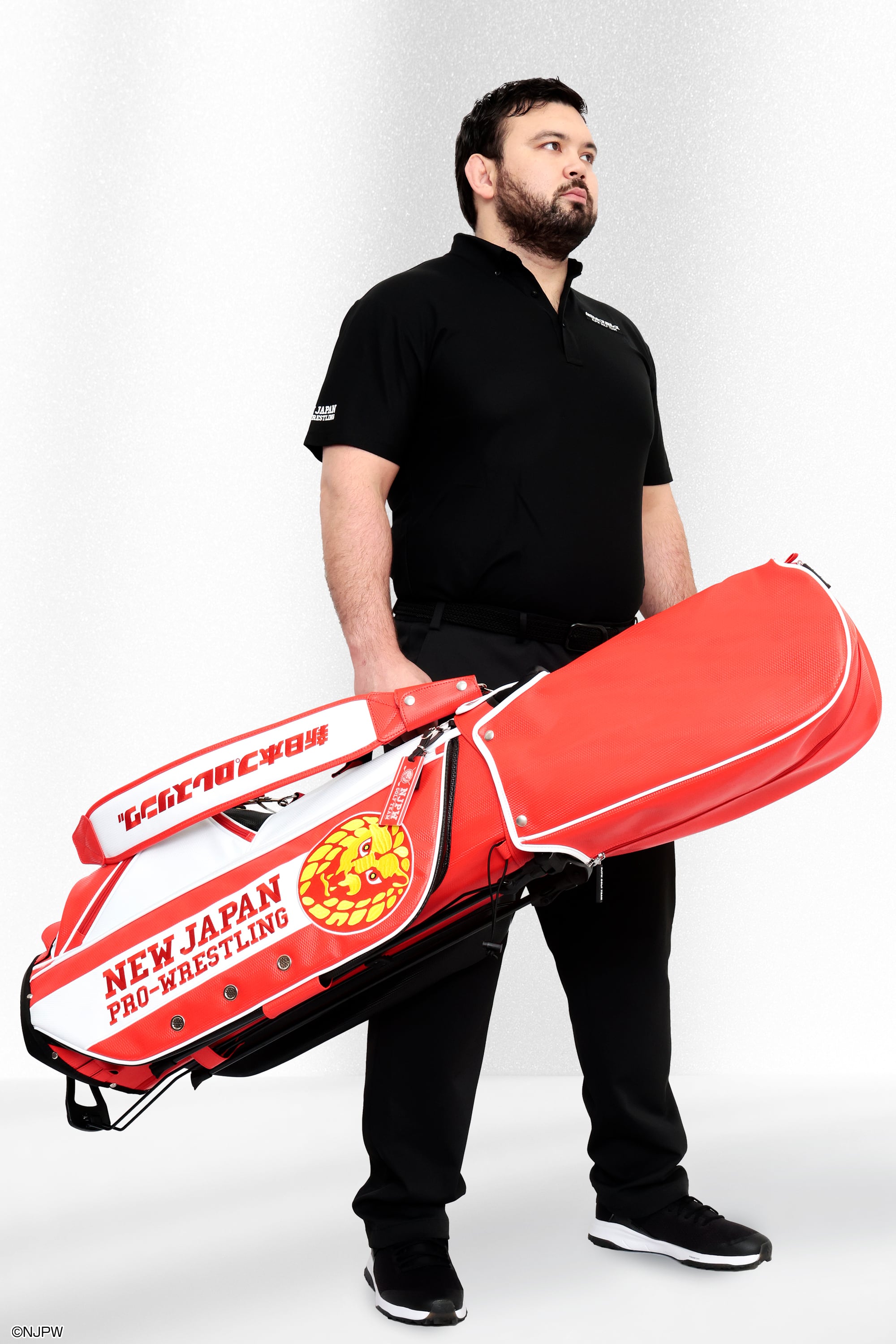 【初回150本限定】新日本プロレス キャディバッグ<スタンドタイプ>　限定特典→ ストレートタイプヘッドカバー（ドライバー用）付き