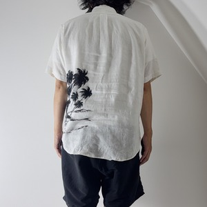 Ralph Lauren Linen Panel Print S/S BD Shirt  [M] 古着