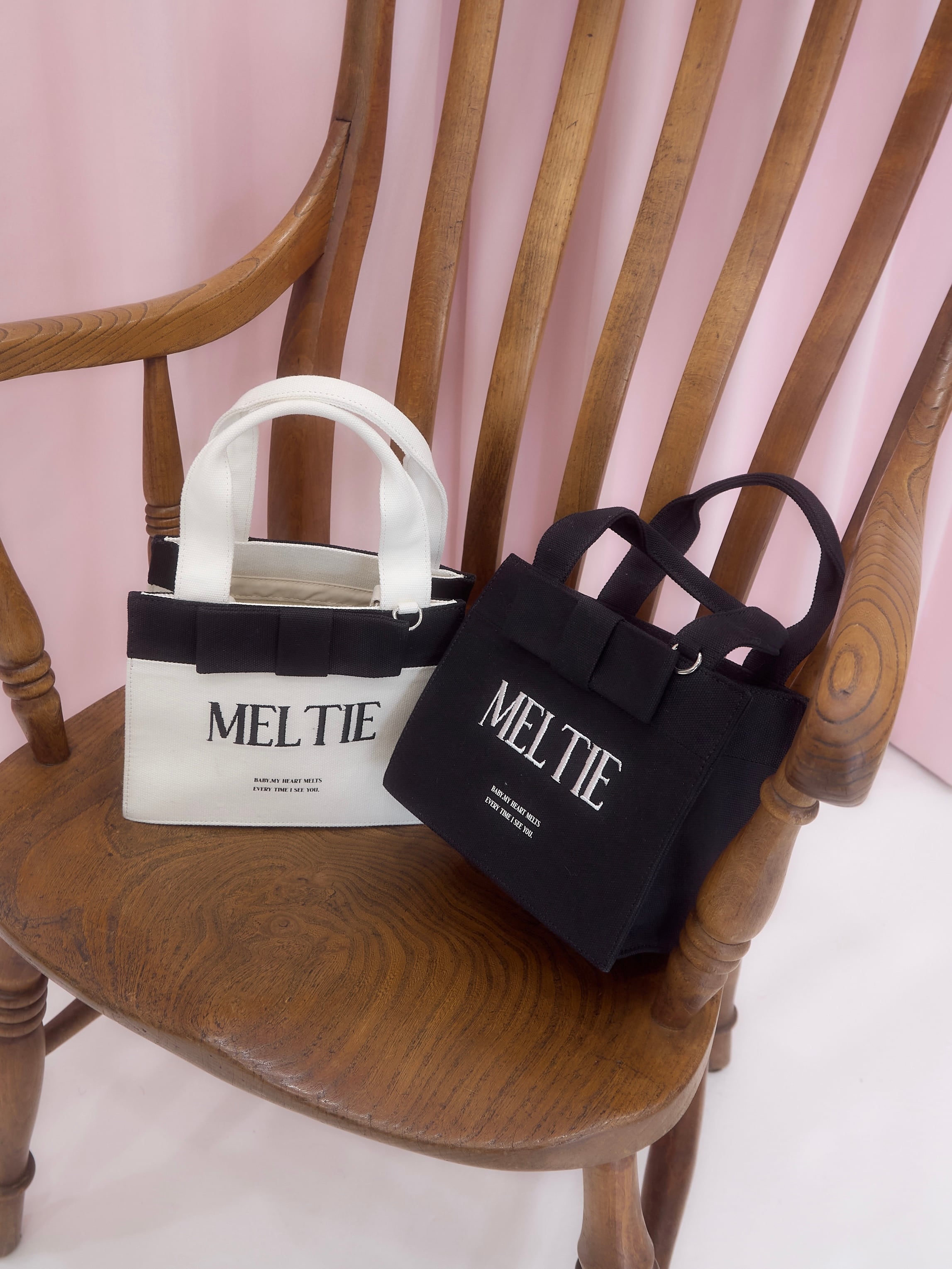 ribbon canvas tote bag〈SMALL〉 | meltie