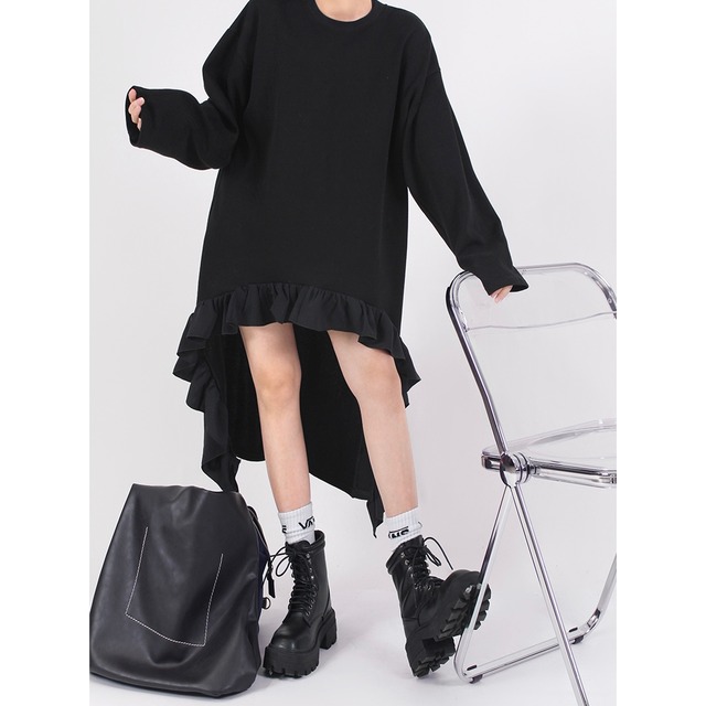 Front short back long dress <2colors>