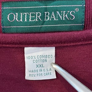 【OUTER BANKS】USA製 ポロシャツ ワンポイント 刺繍ロゴ XXLビッグサイズ オーバーサイズ ゆるだぼ US古着 アメリカ古着