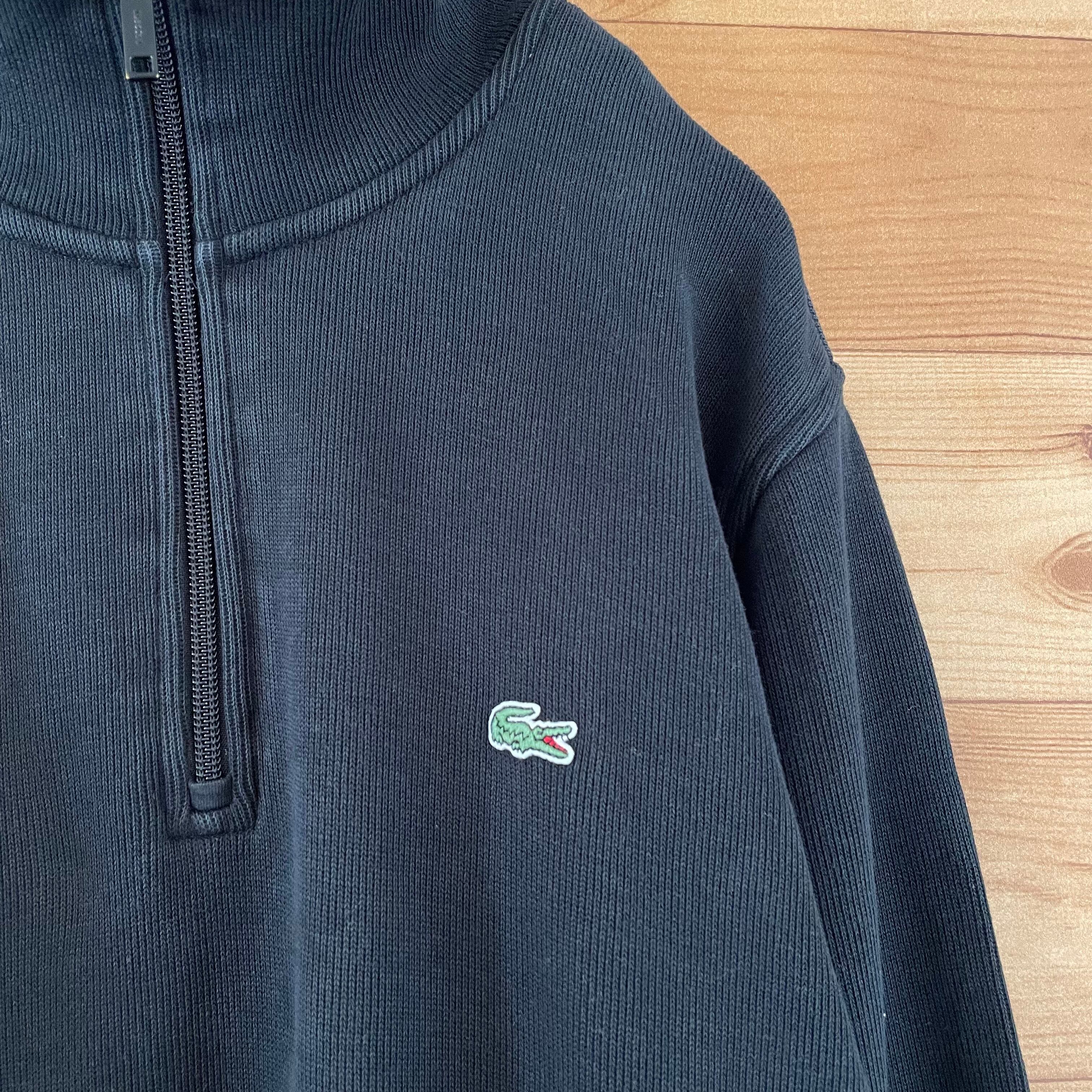 【LACOSTE】ハーフジップ スウェット トレーナー L相当 ラコステ ワンポイント 刺繍ワニロゴ アメリカ古着 | 古着屋手ぶらがbest  powered by BASE