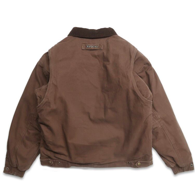 古着 ROCKY ダック ワークジャケット ダックジャケット 襟コーデュロイ
