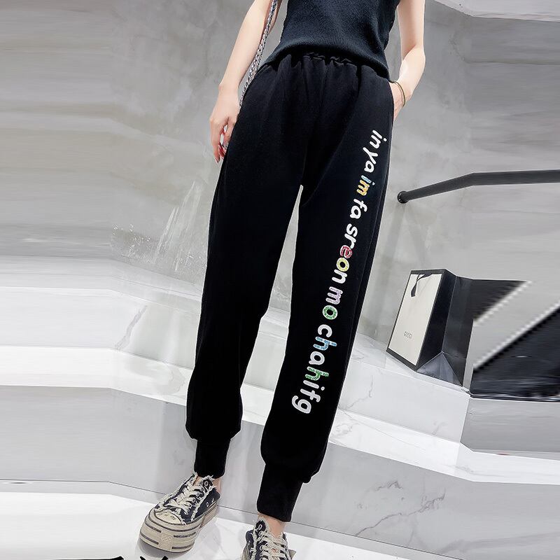 プラスサイズの婦人服、ファットシスター、薄手、カジュアル、ナインポイントパンツ、オータムウェア、キャロットパンツ、レター200 kg、スポーツパンツ、女性 ミックスインファッション49894269506