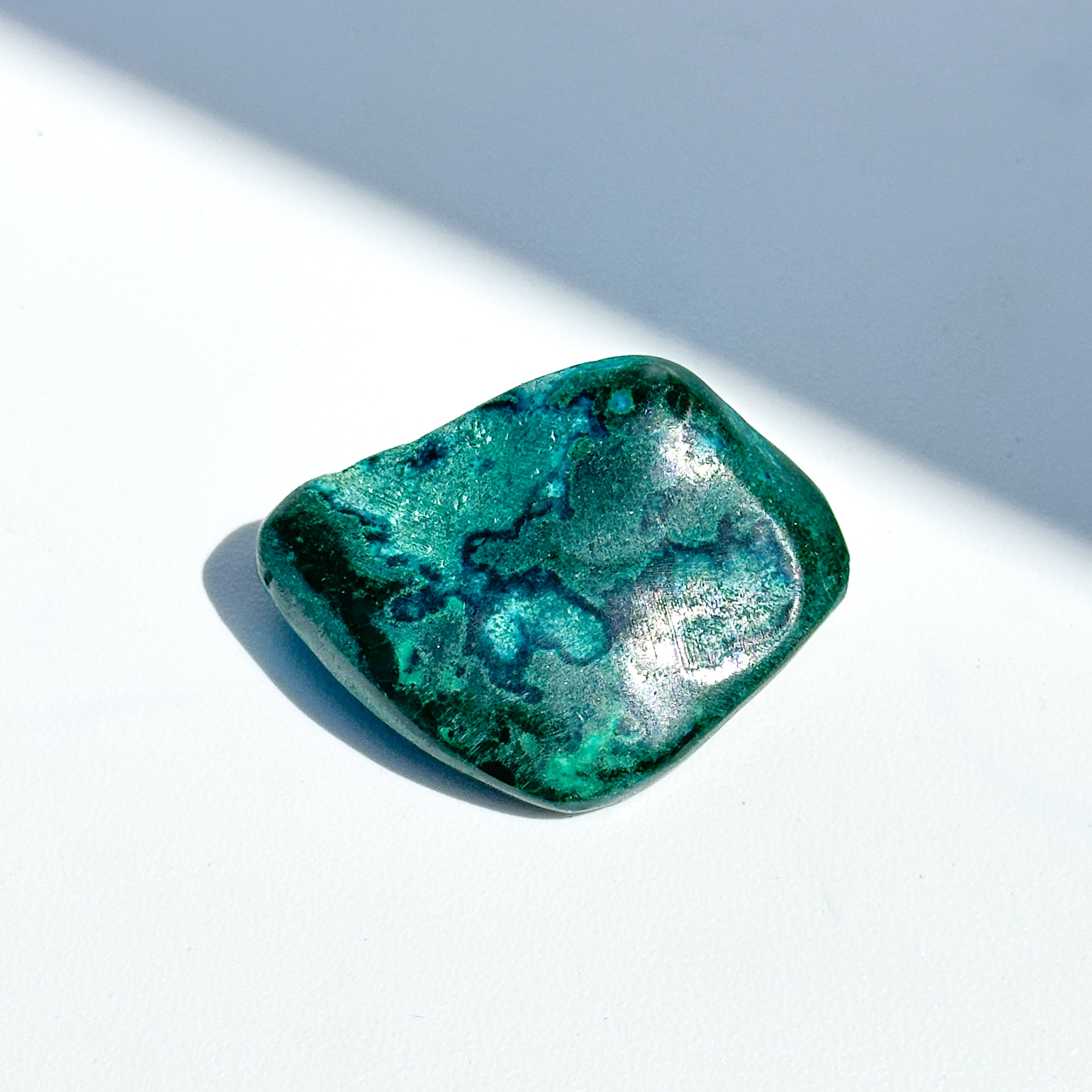 マラカイト with クリソコラ(マラコラ) タンブル41◇ Malachite with Chrysocolla ◇天然石・鉱物・パワーストーン・インテリア