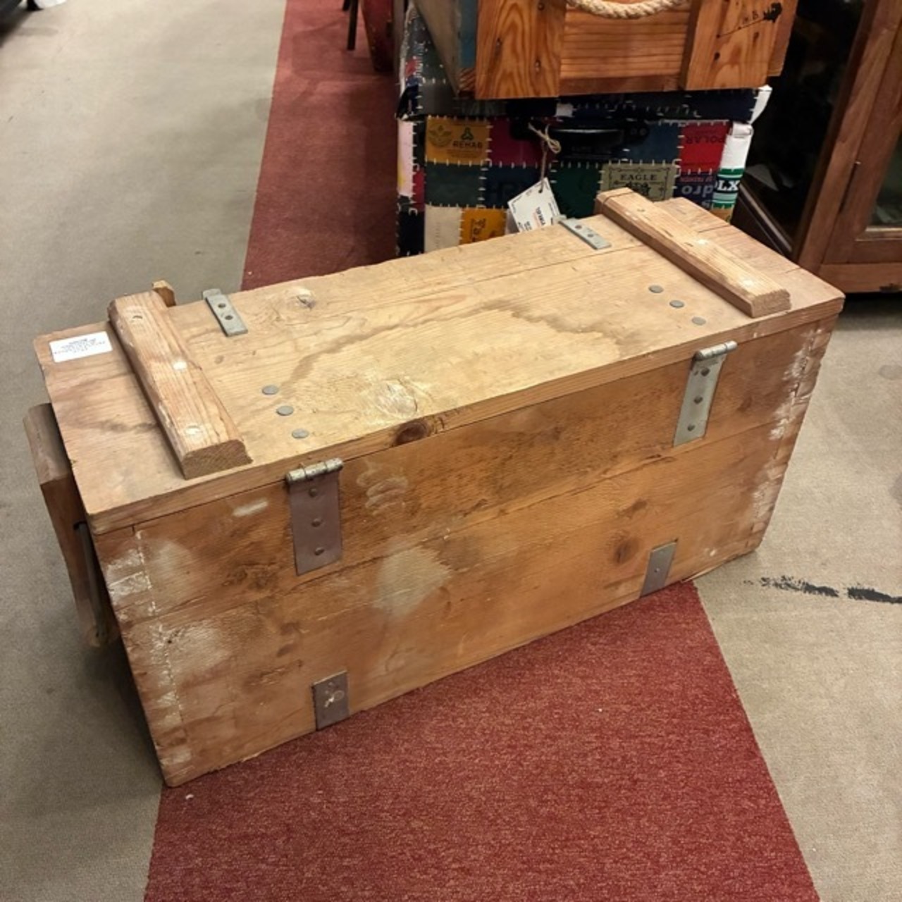 Italia Ammunition wood box　イタリア　アミニッションウッドボックス　＃コンディション　アウトレット　イタリア軍　ウッドボックス　収納　工具箱　アウトドア　キャンプ　ショップ　ディスプレイ　インテリア　アソート　
