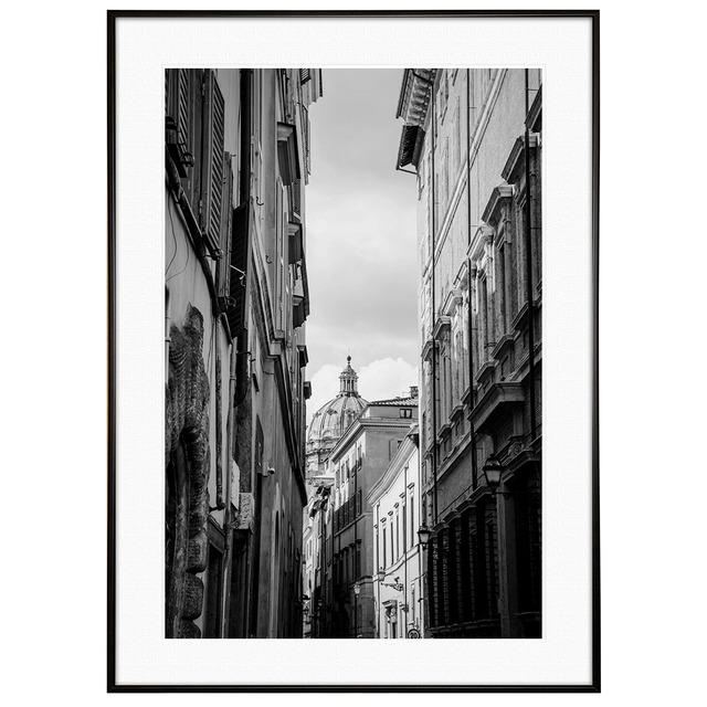 バチカン市国 サン・ピエトロ大聖堂 インテリア モノクロアートポスター額装 AS1914