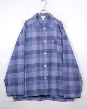 【Caka act2】80's〜90's Good Fade Euro Vintage Loose L/S Check Shirt