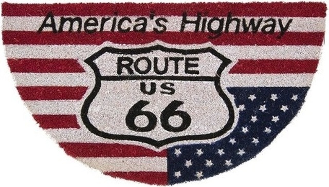 玄関マット】コイヤーマット[ROUTE66：半円　4059USA]＜アメ雑＞route66　　USA　ROUTE66アメリカ 国旗