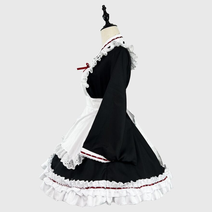 メイド服 和ロリ メイド服 4点セット 着物風 レトロ メイド