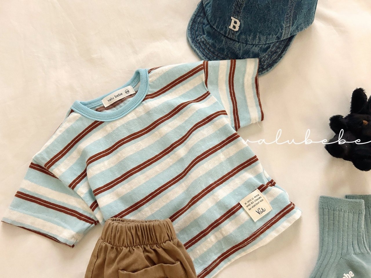 [valubebe] Breeze Stripe T-shirt / [벨루베베] 브리즈스트라이프티셔츠