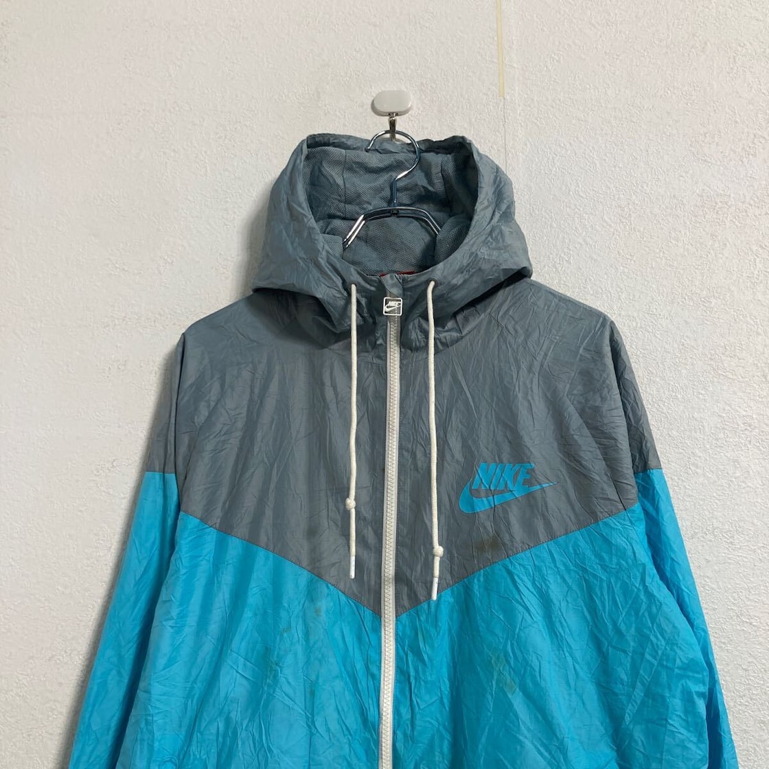 NIKE ナイロンジャケット L ライトブルー グレー ナイキ パーカー 