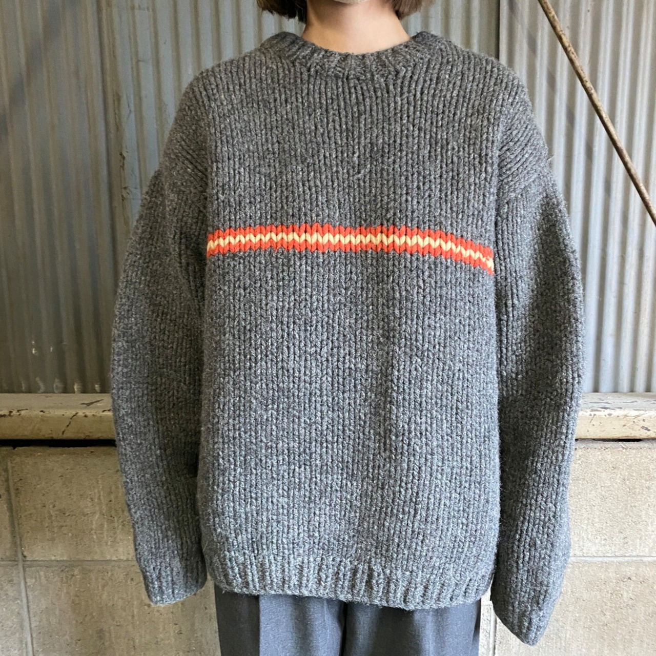 90年代 J.CREW ジェイクルー ウールニットセーター メンズM 古着 90s 