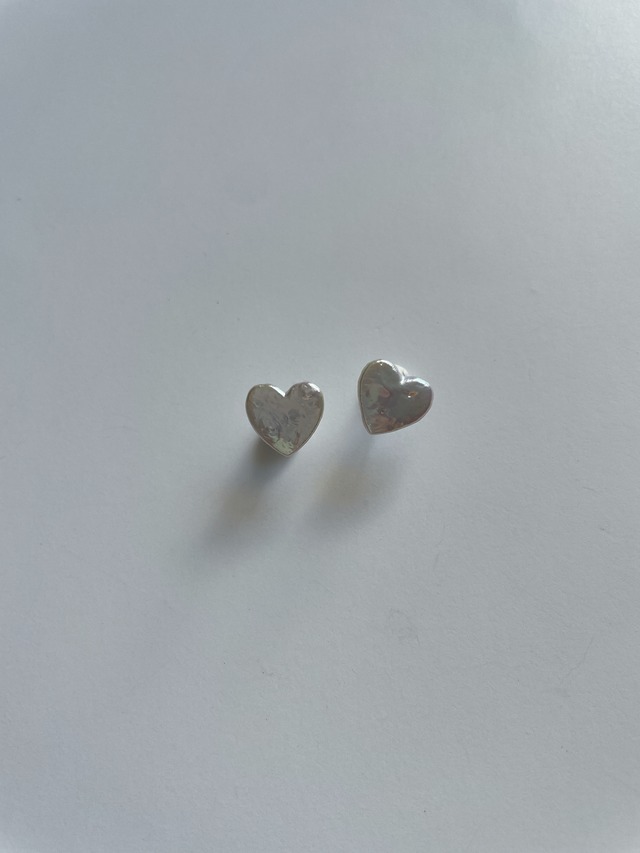 【K18YG】heart freshwater pearl stud pierce / single