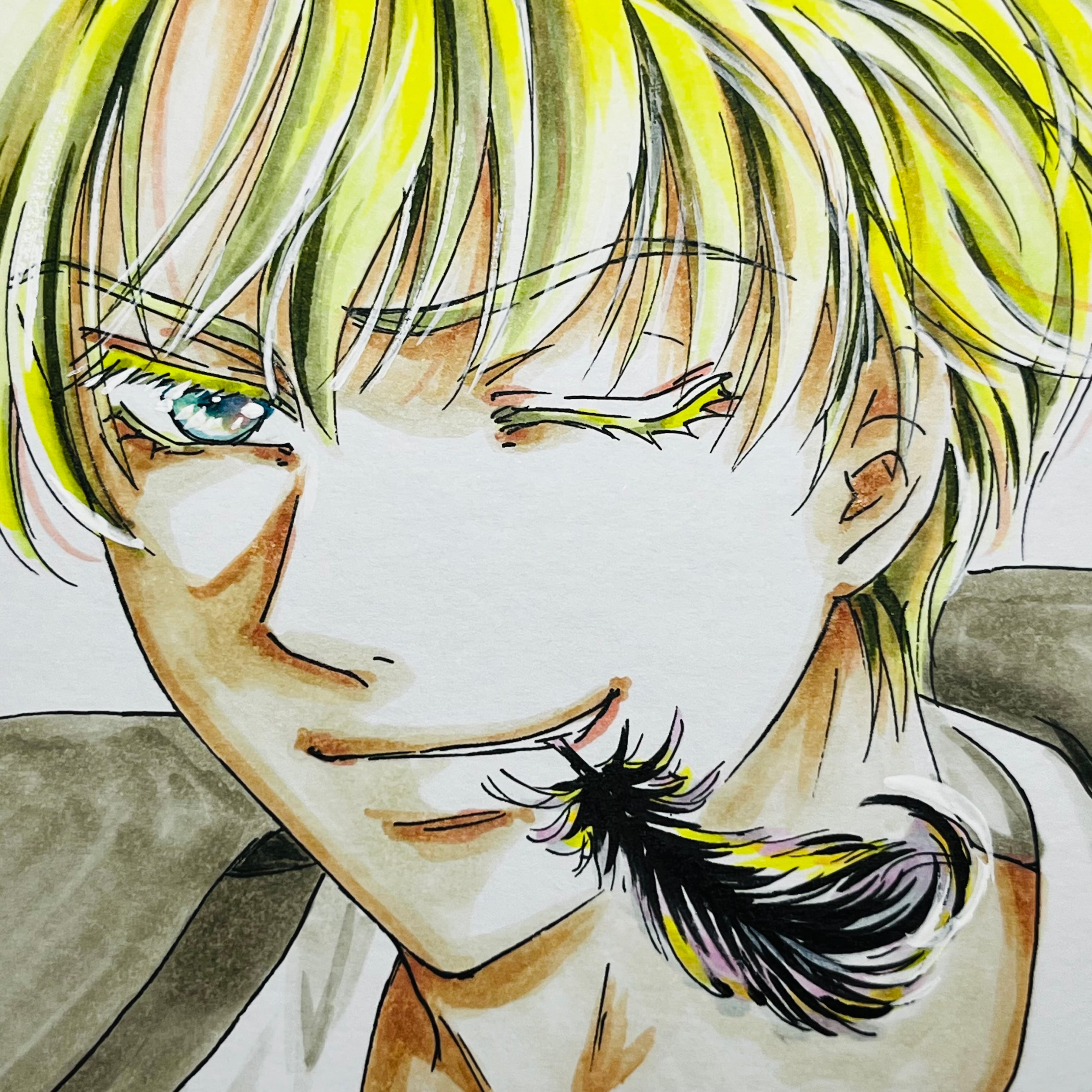 直筆イラスト色紙 輝（黒羽） | 中貫えりSHOP