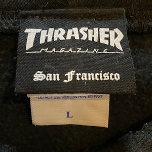 【THRASHER】ワンポイントロゴ パーカー プリント スウェット プルオーバー フーディー スラッシャー  L US古着