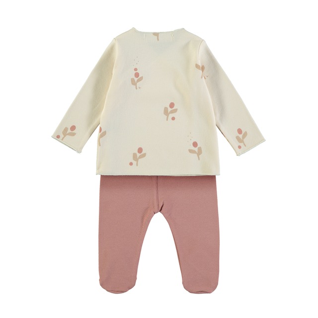 〈 BABY CLIC 25AW 〉 Jackets + footed pants / Flor cream / 70-75cm