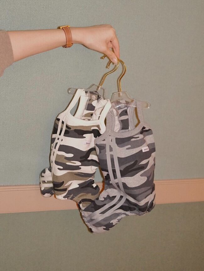 L/即納【seenii】camo all-in-one (cream/gray)