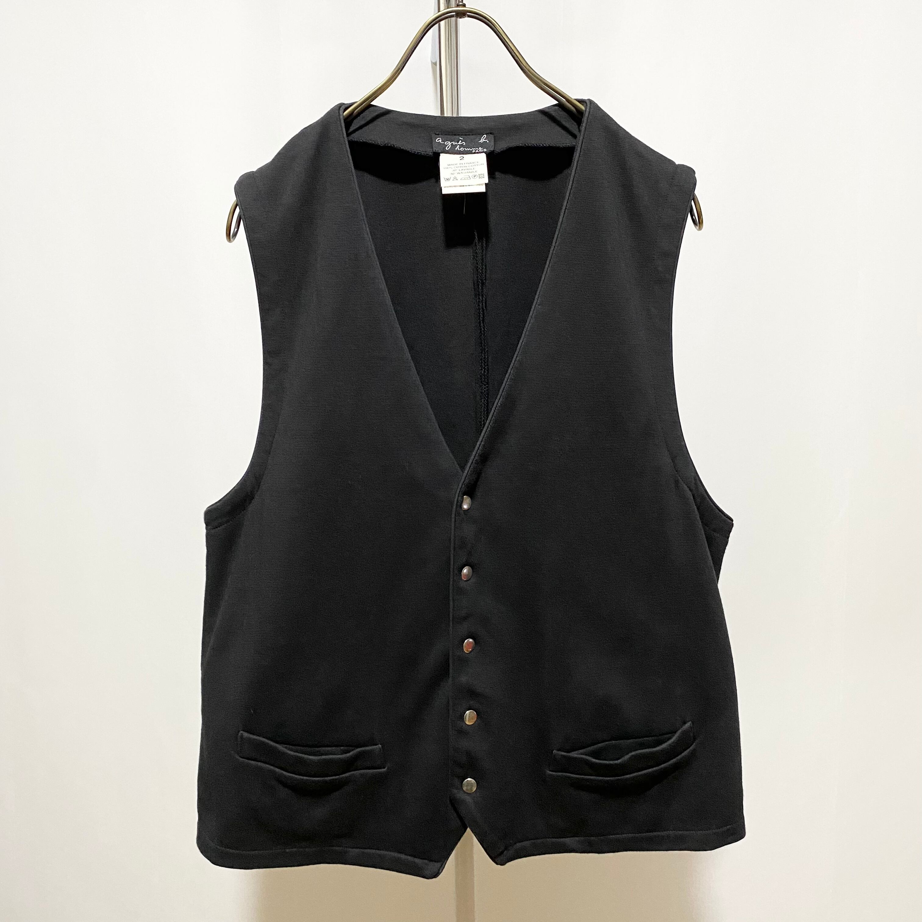 agnes b. Snap Button Vest Made in France 90s 00s | IDLS Online