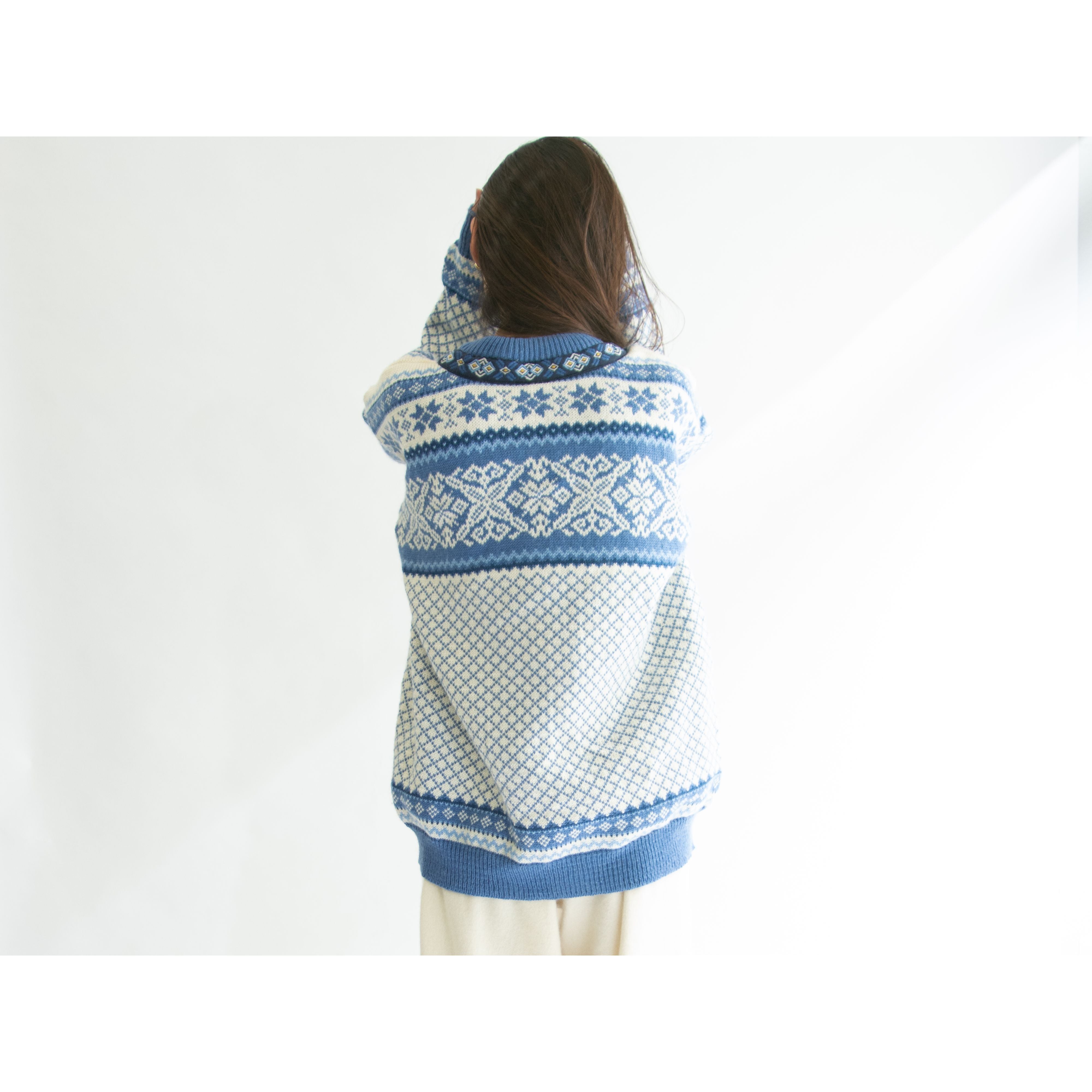 【FJORD】Made in Norway Nordic knit wool cardigan sweater（フィヨルド ノルウェー製 ノルディックウールニットカーディガン セーター）11c