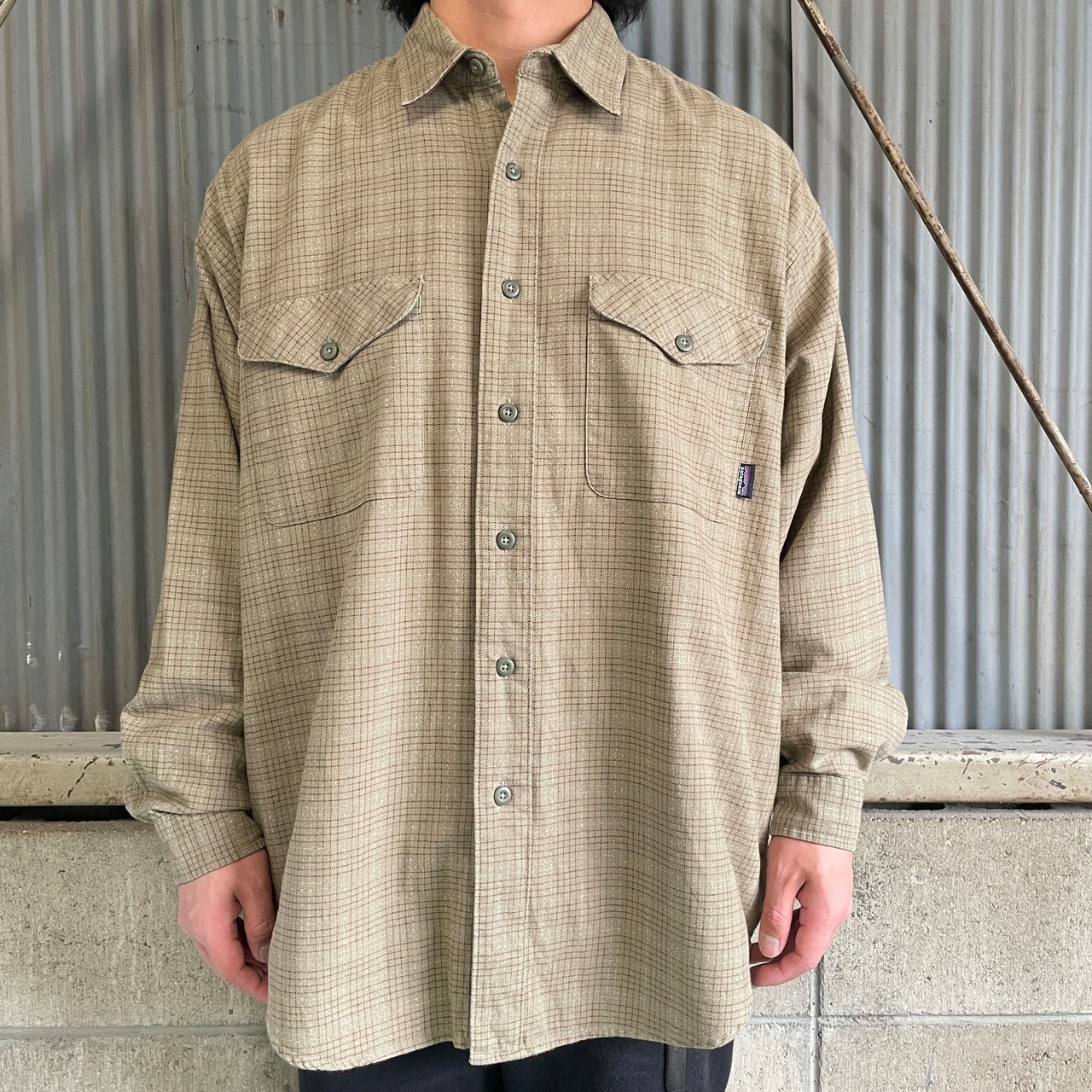 02年製 Patagonia パタゴニア オーガニックコットン チェックシャツ 