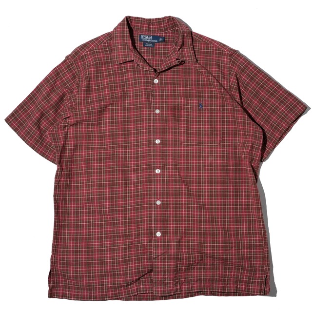 Polo by Ralph Lauren plaid loop collar shirt "ADAMS"[L]