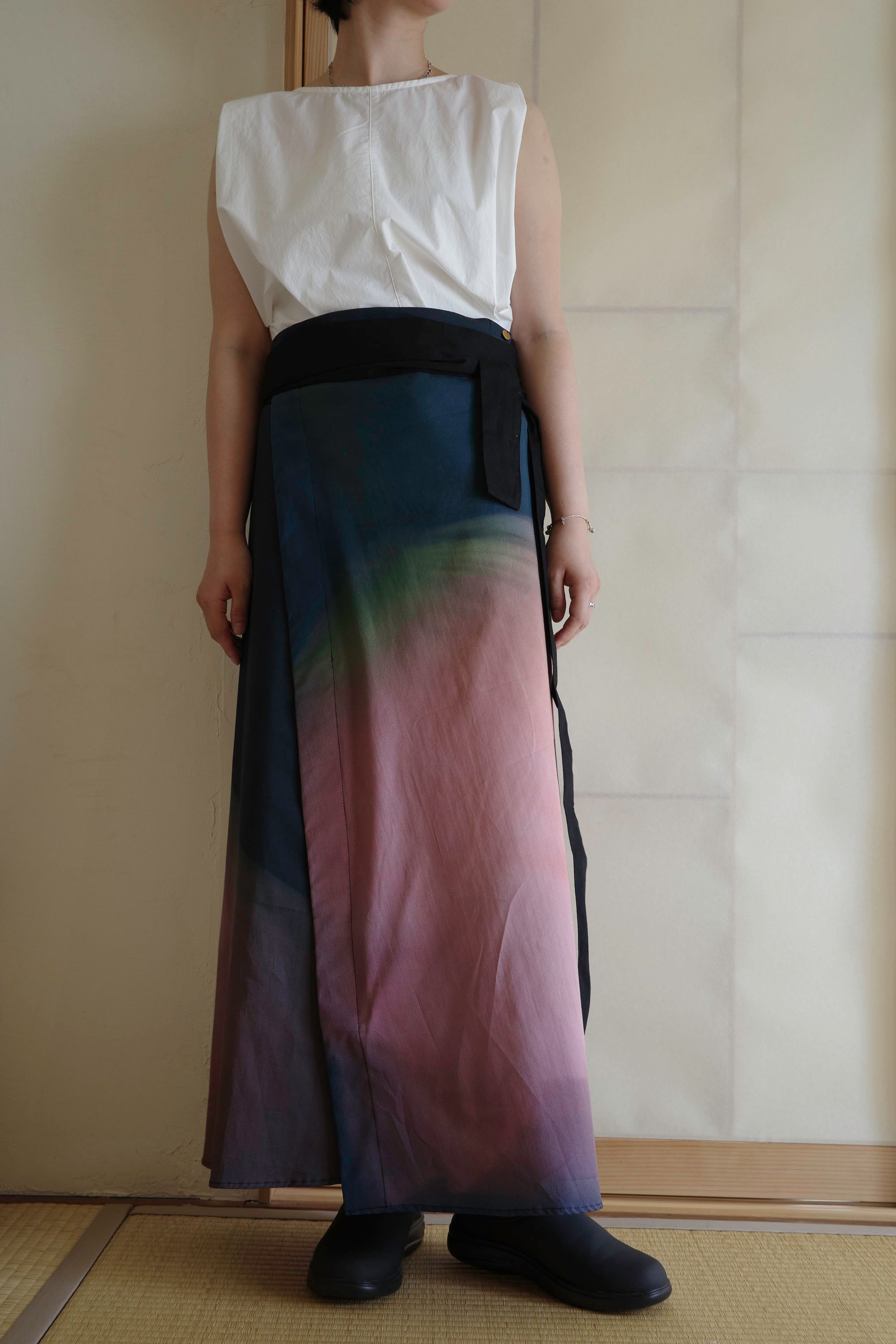 【受注】rūpa print fabric rap skirt "All living things have meaning "