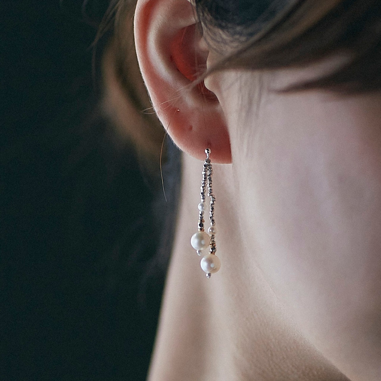nora ピアス・イヤリング シルバー