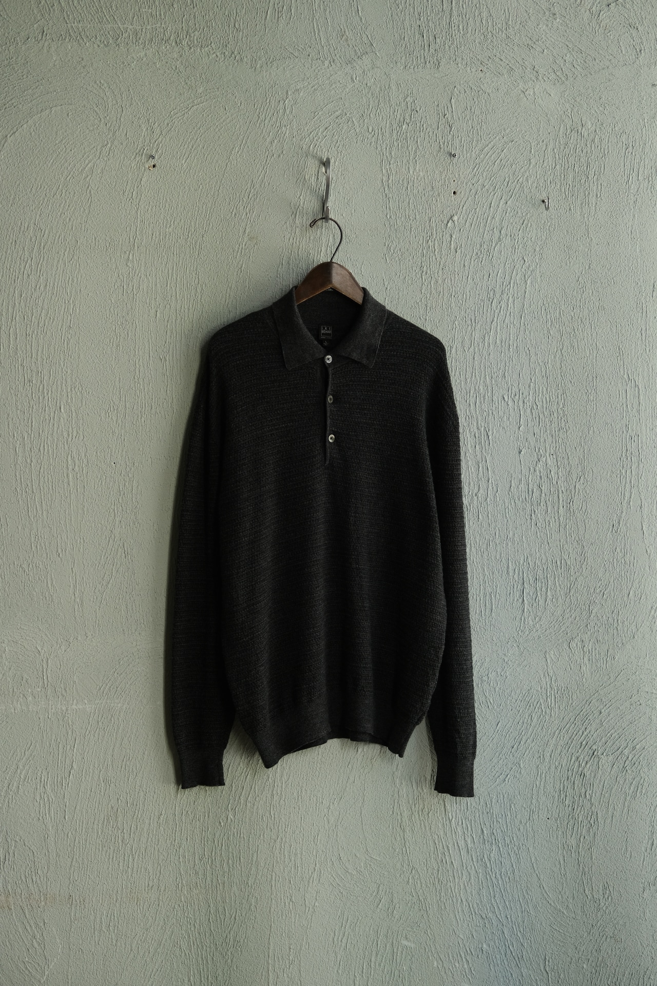 Utah/80-90's "IKE BEHAR" knit polo shirt/made in italy